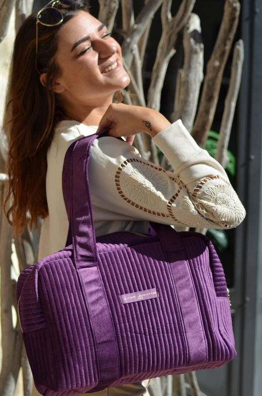 Sac Week-end Velours- Violet